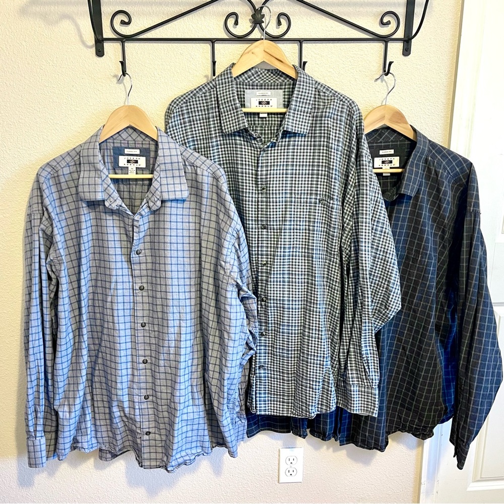 Joseph Abboud Men's Plaid Shirts - Light Blue, Dark Blue, Gray
